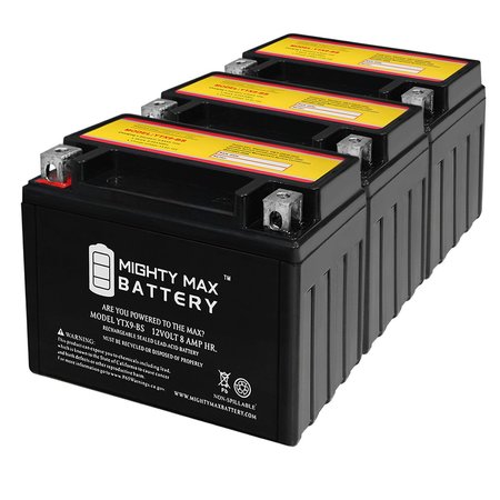 MIGHTY MAX BATTERY YTX9-BS SLA Battery for Suzuki GSX650F 2008-2011 - 3PK MAX3529936